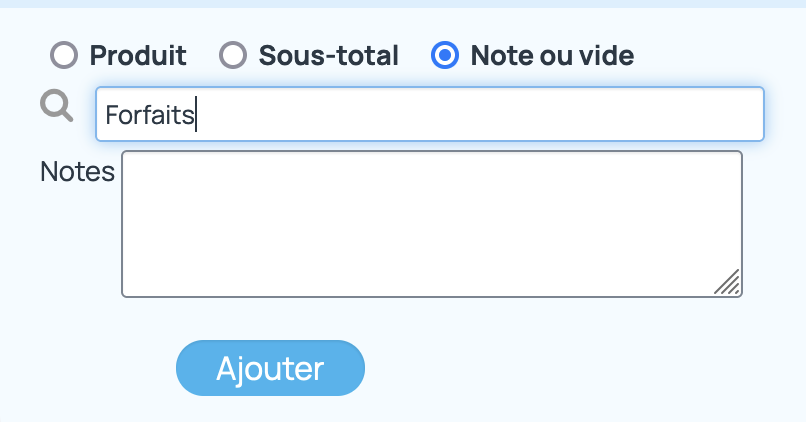 intégration commentaire ou titre grâce à la ligne du type "Note ou vide".