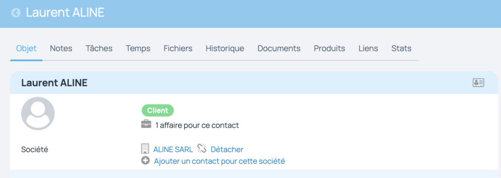 Compléter la fiche contact